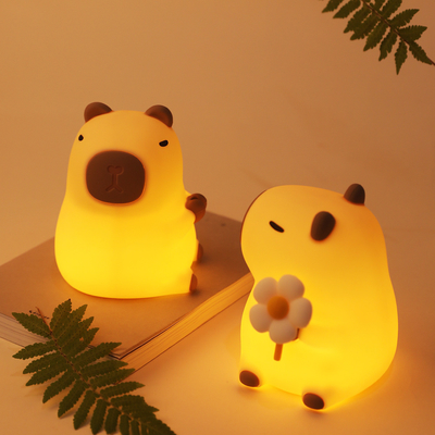 可愛いシリコン カピバラ 夜灯 子供の夜灯 ギフトUSB 充電可能な動物 シリコン 夜灯