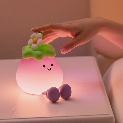 野菜 小さい バッグプラント シリコンランプ USB 充電式 寝室 ベッドサイド パット プレゼント用の夜明かり