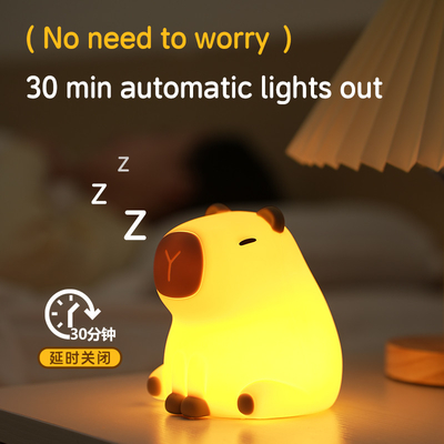 USB 充電可能 暗調 カピバラ 夜明かり シリコン 夜明かり 子供の寝室 ベッドサイド テーブルランプ