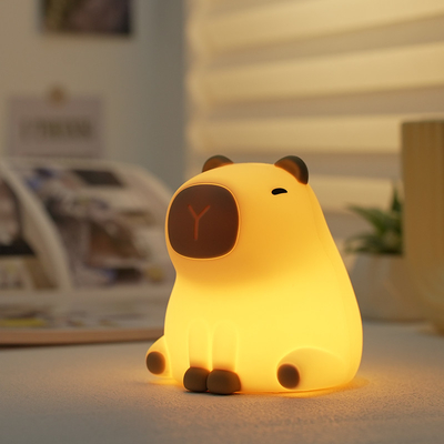 クリエイティブキャピバラ LED ナイトライト 可愛いシリコン ベッドサイドテーブルランプ 子供の部屋のためのスマートホーム ギフト