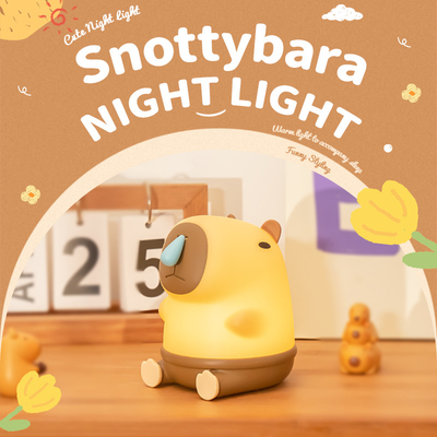 可愛いスノーティバラ テーブルランプ 動物 充電可能 クリエイティブ 漫画 カピバラ シリコン ナイトランプ