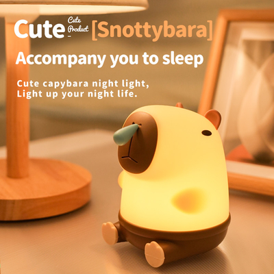 可愛いスノーティバラ テーブルランプ 動物 充電可能 クリエイティブ 漫画 カピバラ シリコン ナイトランプ