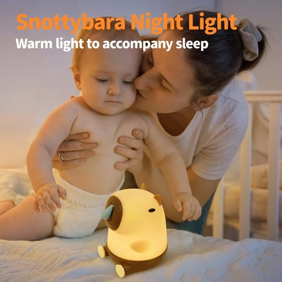クリエイティブな部屋の装飾 LED スノッティバラ ナイトライト USB 充電可能なアニメ動物保育所 シリコンランプ