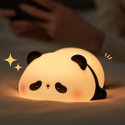 シリコンパンダランプ 1200mah 敏感タップ制御 ホワイト温かい呼吸光 ポータブル LED USB リチャージ可能な夜光