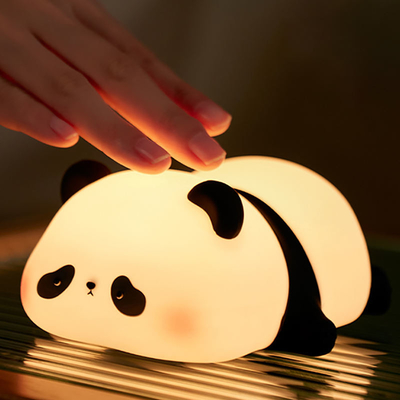 シリコンパンダランプ 1200mah 敏感タップ制御 ホワイト温かい呼吸光 ポータブル LED USB リチャージ可能な夜光