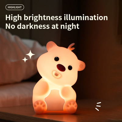 クリエイティブ 祝日 飾り付け シリコン ナイトライト LED パット 睡眠 雰囲気 玩具 子供の日 クリスマス ギフト 電力 スイッチ
