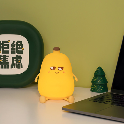 モダンデザイン バナナ シリコン ナイトライト 可愛い 充電可能 調光可能 LED 小型 デスクランプ 寝室やテーブル飾り