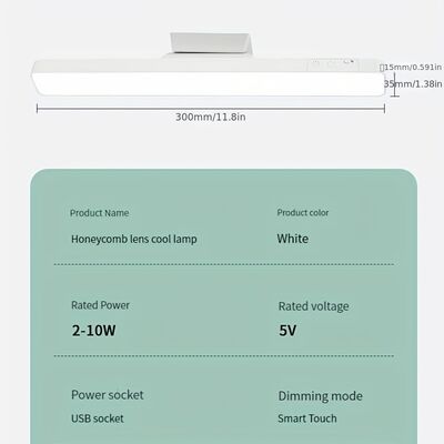 3500-6500K 色温度 LED テーブルランプ、定格電圧 5V 1A、タスク照明、読書、装飾に最適