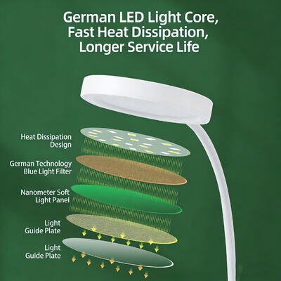 モダンシンプルなペンホルダーデスクランプ LED充電式プラグインアイプロテクションスタディランプ 大学寮読書ランプ タッチ