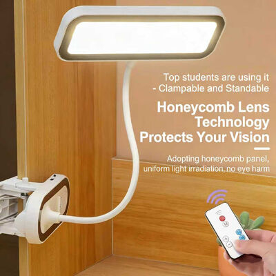 LEDデスクランプ、学生用目の保護クリップオンランプ、リビングルームタッチコントロール調光可能なベッドルーム用ナイトライト