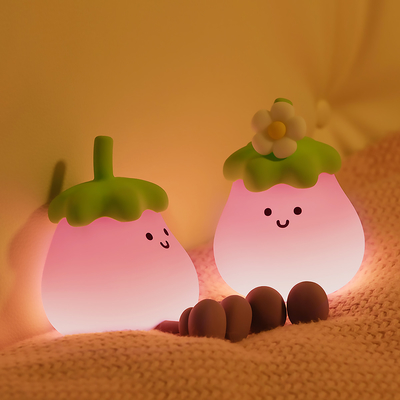 野菜 小さい バッグプラント シリコンランプ USB 充電式 寝室 ベッドサイド パット プレゼント用の夜明かり
