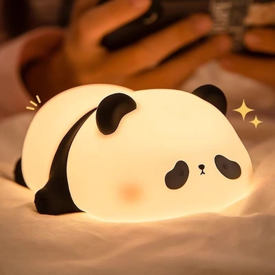 シリコンパンダランプ 1200mah 敏感タップ制御 ホワイト温かい呼吸光 ポータブル LED USB リチャージ可能な夜光